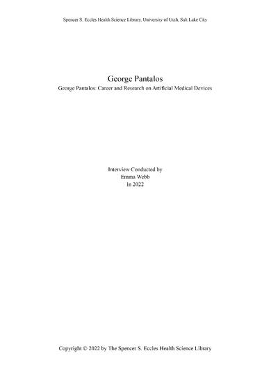 Eccles Health Sciences Library Oral Histories