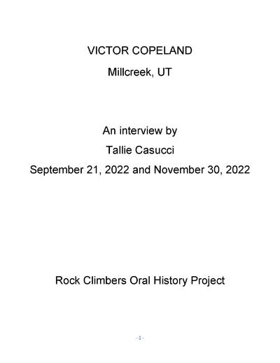 Rock Climbers Oral History Project
