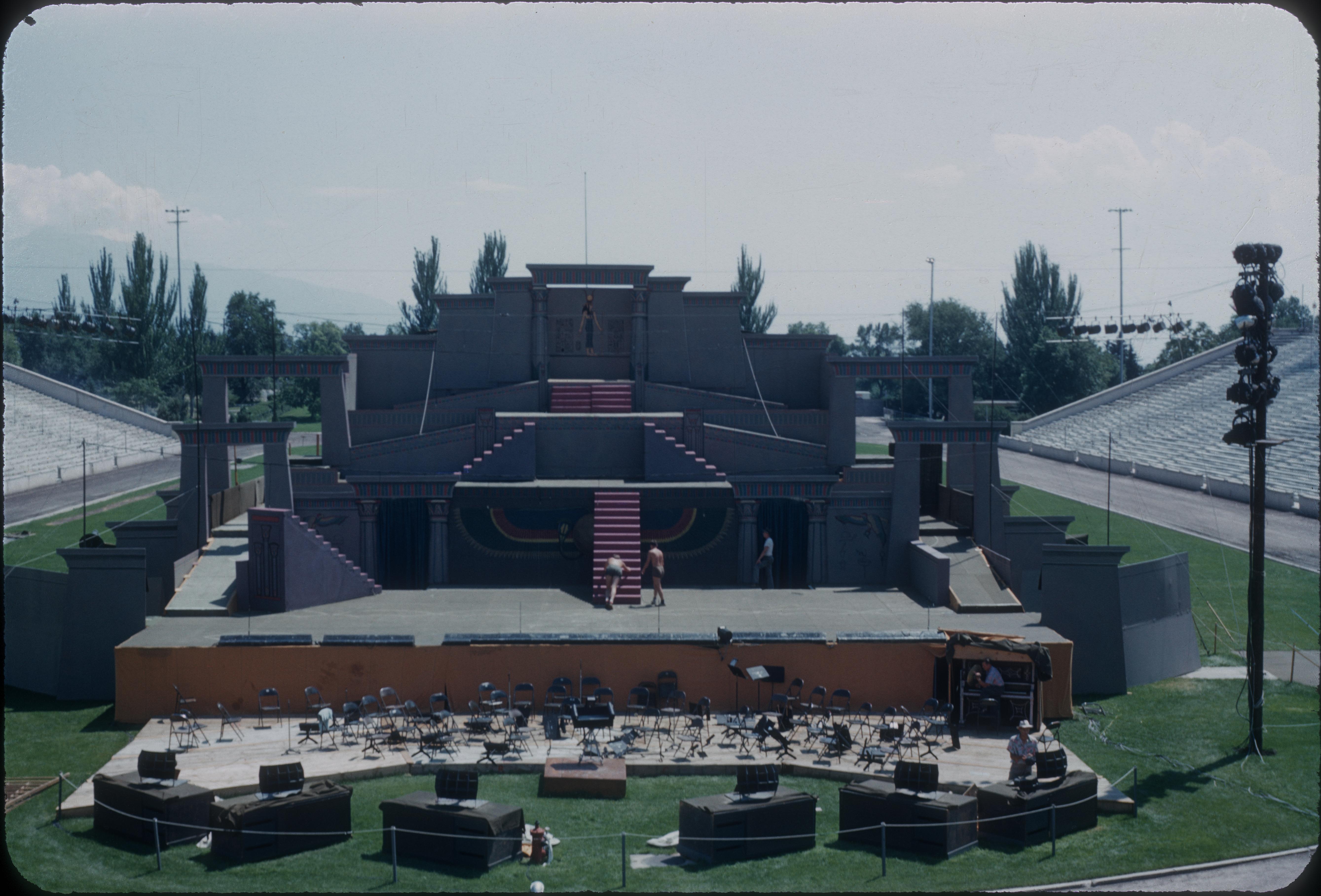 Stage set (daylight) for University of Utah Summer Festival production